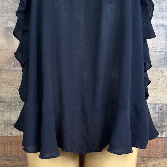 Free People Intimately Cascades Ruffle Cami Tank Top Black Size Medium - Picture 3 of 10